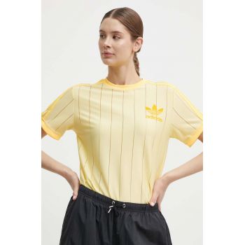 adidas Originals tricou femei, culoarea galben, IT9869