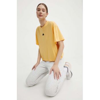 adidas tricou femei, culoarea galben, IS0664