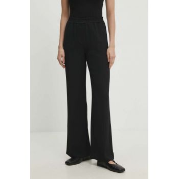 Answear Lab pantaloni femei, culoarea negru, drept, high waist