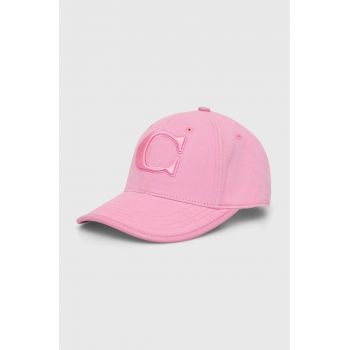Coach șapcă de baseball din bumbac culoarea roz, cu imprimeu