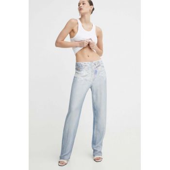 Diesel pantaloni P-SARKY femei, lat, high waist, A12870.0LJAX