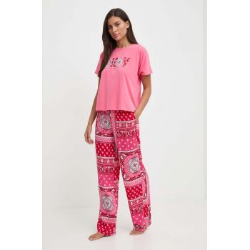 Dkny pijama femei, culoarea roz, YI90015 de firma originale