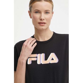Fila tricou din bumbac Londrina femei, culoarea negru, FAW0765