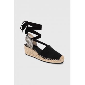 Gant espadrile Luliza culoarea negru, toc pana, 28568593.G00