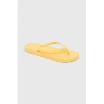 Ipanema slapi ANAT COLORS femei, culoarea galben, cu toc plat, 82591-AQ608