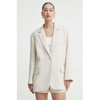 IRO blazer din amestec de in culoarea bej, oversize, neted de firma original