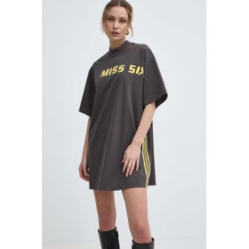 Miss Sixty tricou din amestec de mătase SJ5500 S/S culoarea maro, 6L1SJ5500000