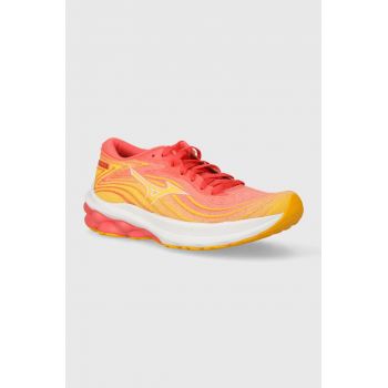 Mizuno pantofi de alergat Wave Skyrise 5 culoarea portocaliu, J1GD2409 de firma originali