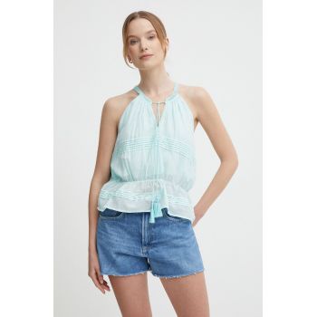 Pepe Jeans bluza DAISY femei, culoarea turcoaz, neted, PL304821