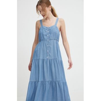 Pepe Jeans rochie EDITH midi, evazati, PL953483 ieftina