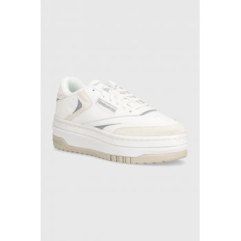 Reebok Classic sneakers din piele Club C culoarea alb, 100201959