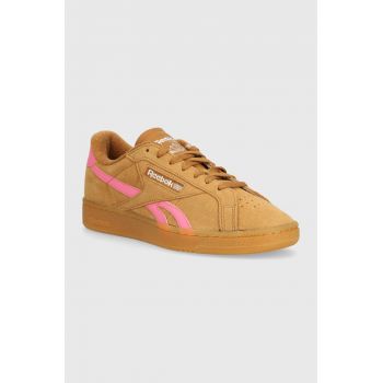 Reebok Classic sneakers din piele intoarsă Club C culoarea bej, 100206242