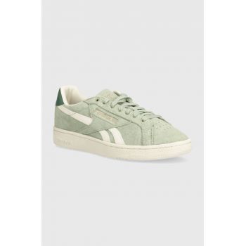 Reebok Classic sneakers din piele intoarsă CLUB C culoarea verde, 100074642