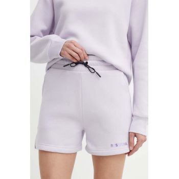 Rossignol pantaloni scurti femei, culoarea violet, neted, high waist, RLMWP42