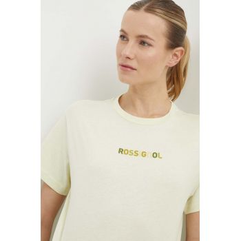 Rossignol tricou din bumbac femei, culoarea galben, RLMWY17