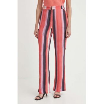 Sisley pantaloni femei, lat, high waist