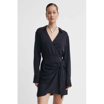 Abercrombie & Fitch rochie culoarea negru, mini, drept