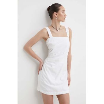 Abercrombie & Fitch rochie din in culoarea alb, mini, mulata