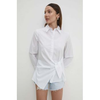 Answear Lab camasa din bumbac femei, culoarea alb, cu guler clasic, regular
