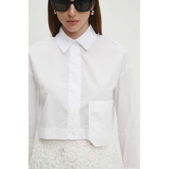 Answear Lab camasa din bumbac femei, culoarea alb, cu guler clasic, relaxed ieftina