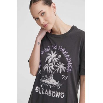 Billabong tricou din bumbac femei, culoarea gri, EBJZT00255