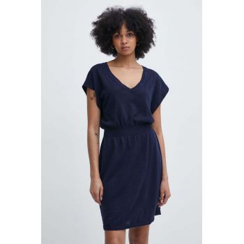 Gant rochie din in culoarea albastru marin, mini, evazati de firma originala