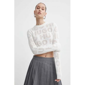 HUGO pulover femei, culoarea bej, light, 50514935