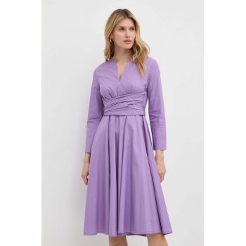 MAX&Co. rochie din bumbac culoarea violet, mini, evazați, 2416221154200 2416220000000