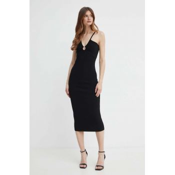 MICHAEL Michael Kors rochie culoarea negru, midi, mulata de firma originala