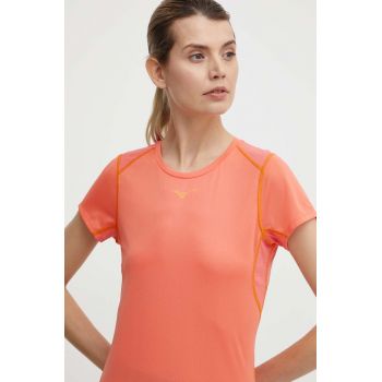 Mizuno tricou de alergare DryAeroFlow culoarea portocaliu, J2GAB204 de firma original