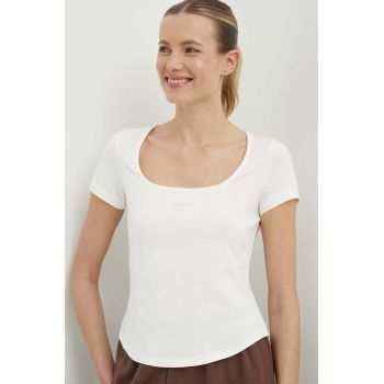 Reebok Classic tricou Wardrobe Essentials femei, culoarea bej, 100076094