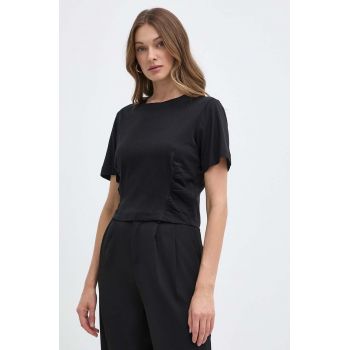 Silvian Heach tricou din bumbac femei, culoarea negru