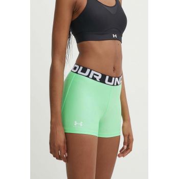 Under Armour pantaloni scurți de antrenament Authentics culoarea verde, cu imprimeu, medium waist ieftini