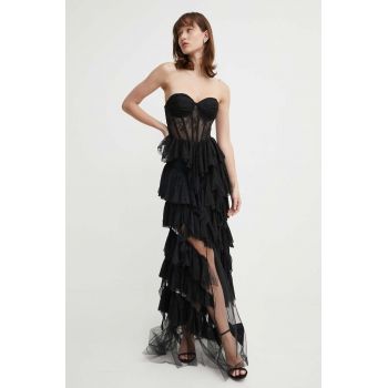 Aniye By rochie culoarea negru, maxi, evazati, 185268