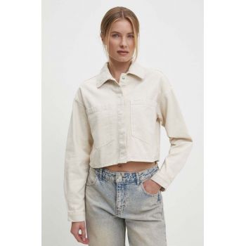Answear Lab geaca jeans femei, culoarea bej, de tranzitie ieftina