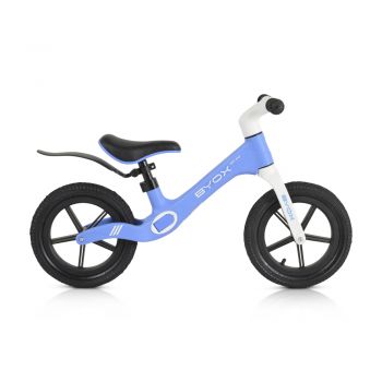 Bicicleta fara pedale Byox 12 inch cu stepper picioare lateral pliabil Next Step Blue