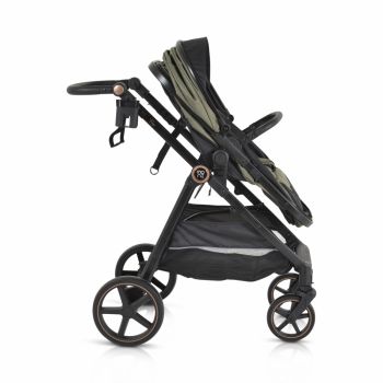 Carucior transformabil 2in1 Moni Tokyo Green pana la 22 kg,Cadru din aluminiu,Maner parental si Spatar reglabile,Scaun reversibil,Roti spuma EVA pivotante cu amortizor,Baldachin,Husa picioare,Geanta,Plasa insecte,Suport pahar