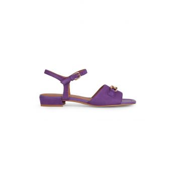 Geox sandale de piele D NEW ERAKLIA 15 B femei, culoarea violet, cu toc drept, D4580B 00021 C8000 de firma originale