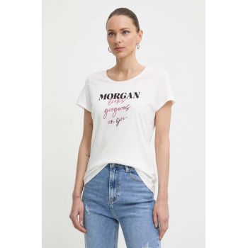 Morgan tricou DLOOKS femei, culoarea alb, DLOOKS de firma original