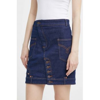 Moschino Jeans fusta jeans mini, creion de firma originala