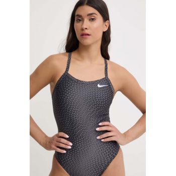 Nike costum de baie dintr-o bucată Hydrastrong Delta culoarea gri, cupa moale de firma original