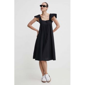 Protest rochie din bumbac Prtarabba culoarea negru, mini, evazati, 2611943