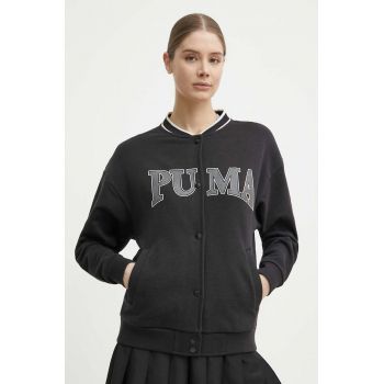 Puma bluza SQUAD femei, culoarea negru, cu imprimeu, 677902