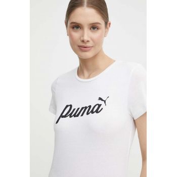 Puma tricou din bumbac femei, culoarea bej, 679315