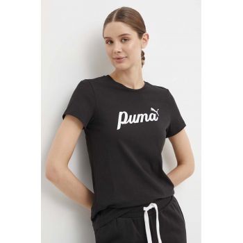 Puma tricou din bumbac femei, culoarea negru, 679315 ieftin