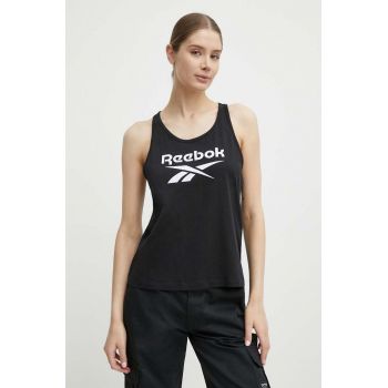 Reebok top din bumbac Identity culoarea negru, 100034778 ieftin