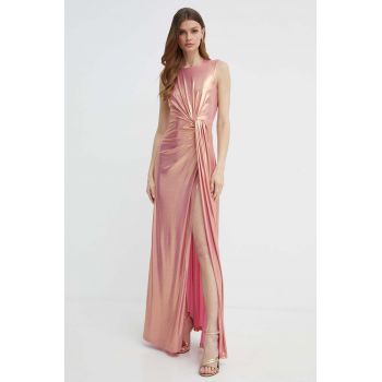 Silvian Heach rochie culoarea roz, maxi, evazati