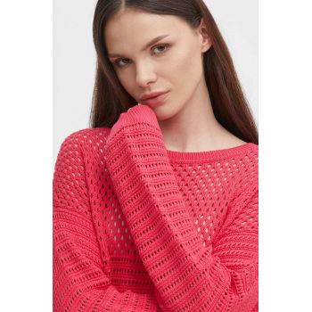 United Colors of Benetton pulover de bumbac culoarea roz, light de firma original