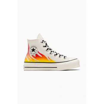 Converse tenisi Chuck Taylor All Star Lift femei, culoarea alb, A07892C