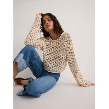 Reserved - LADIES` SWEATER - nude